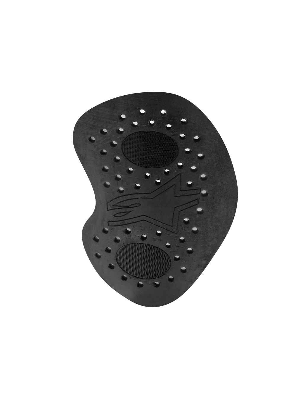 Alpinestars Nucleon Racing KR-HR hoftebeskytter, sort motorcykelbeskyttelsesindsats, perforeret energiabsorberende skum med hårde overindsprøjtede skaller, præget Alpinestars-stjernelogo, ergonomisk design til racerdragter