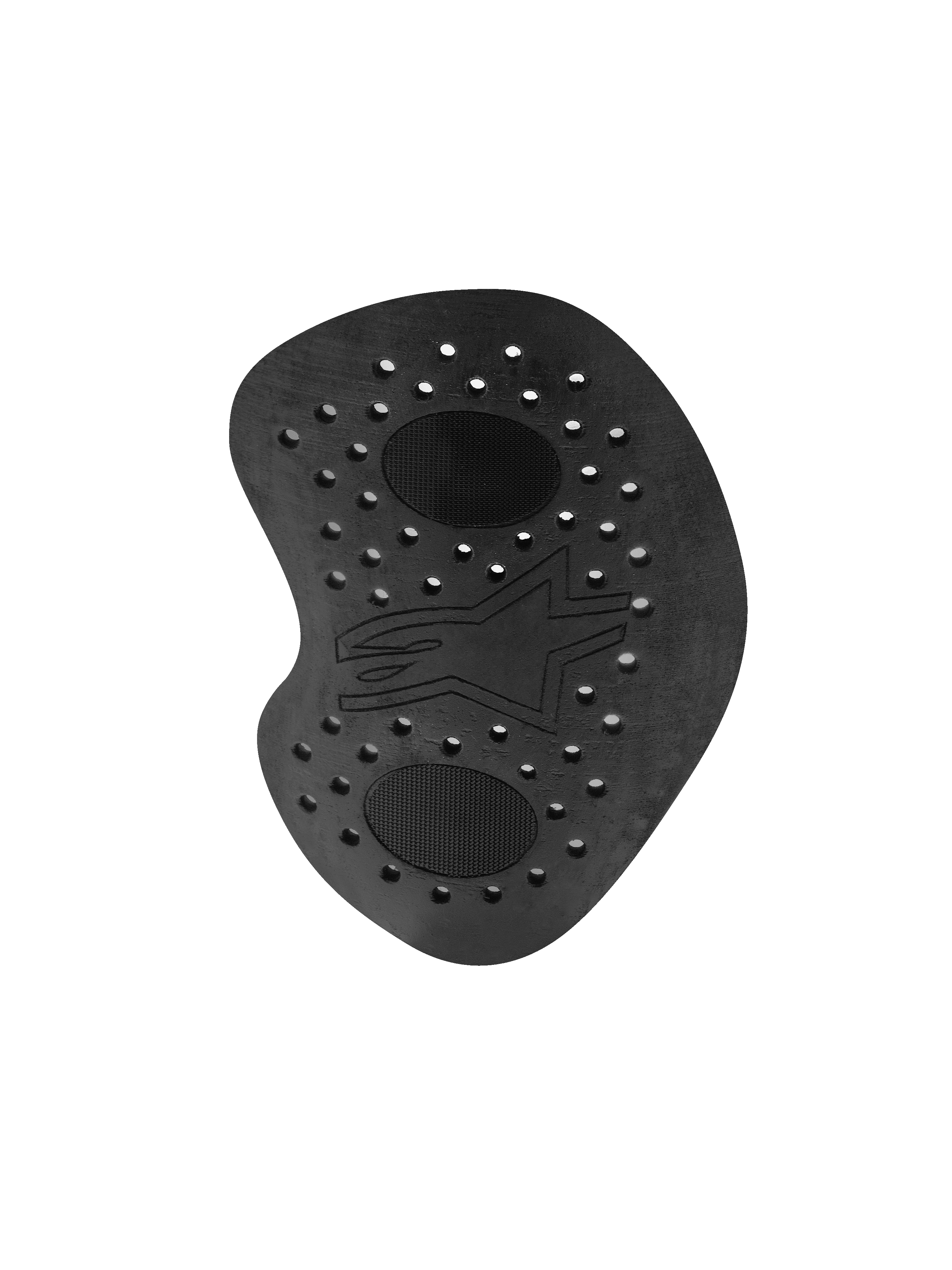 Alpinestars Nucleon Racing KR-HR hoftebeskytter, sort motorcykelbeskyttelsesindsats, perforeret energiabsorberende skum med hårde overindsprøjtede skaller, præget Alpinestars-stjernelogo, ergonomisk design til racerdragter