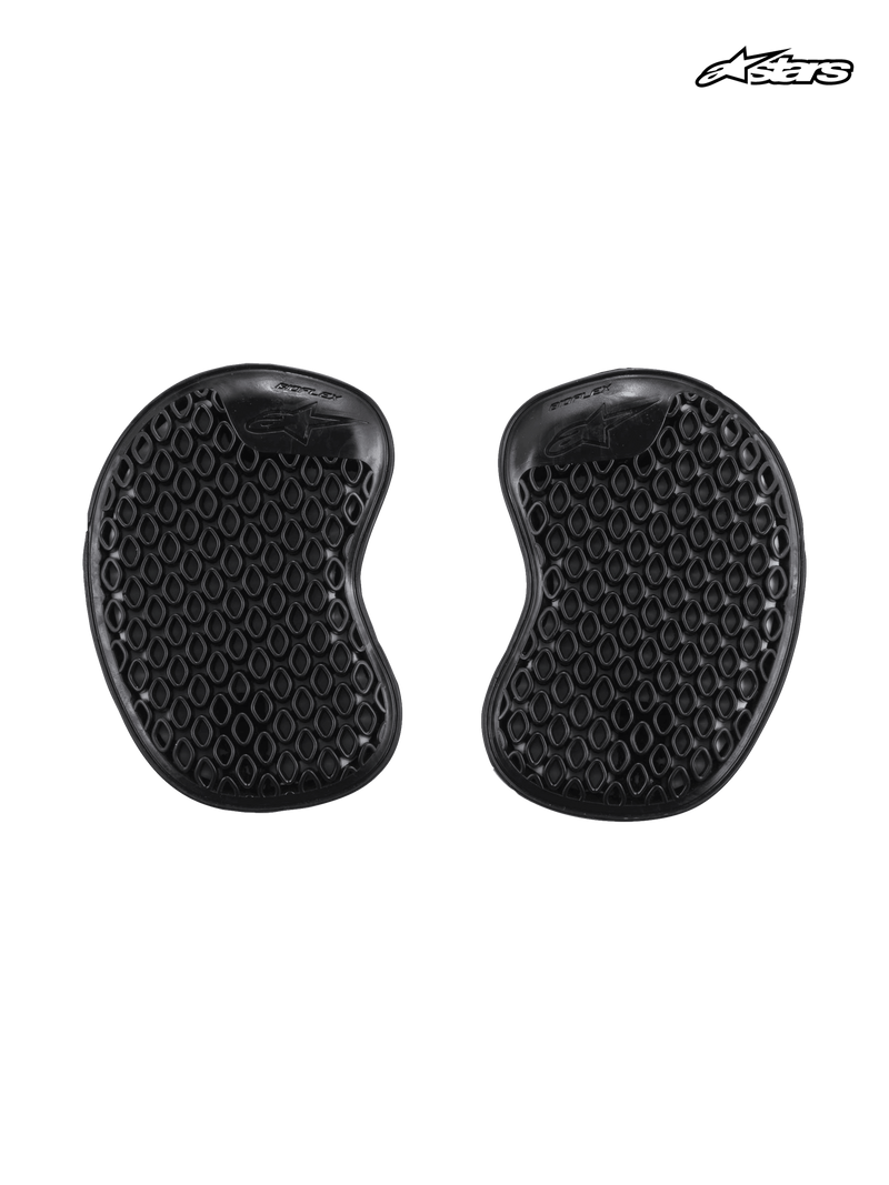 Alpinestars Bioflex Hip Protectors, motorcycle hip armor inserts, black, lightweight slim design with vented cell structure for maximum airflow and ergonomic comfort