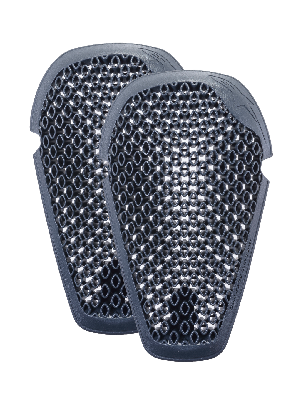 Alpinestars Nucleon Flex Pro knæbeskyttere, antracitgrå, et par ergonomiske motorcykel-beskyttelsesindlæg med en ventileret honeycomb-struktur for luftgennemstrømning og letvægtsbeskyttelse mod stød