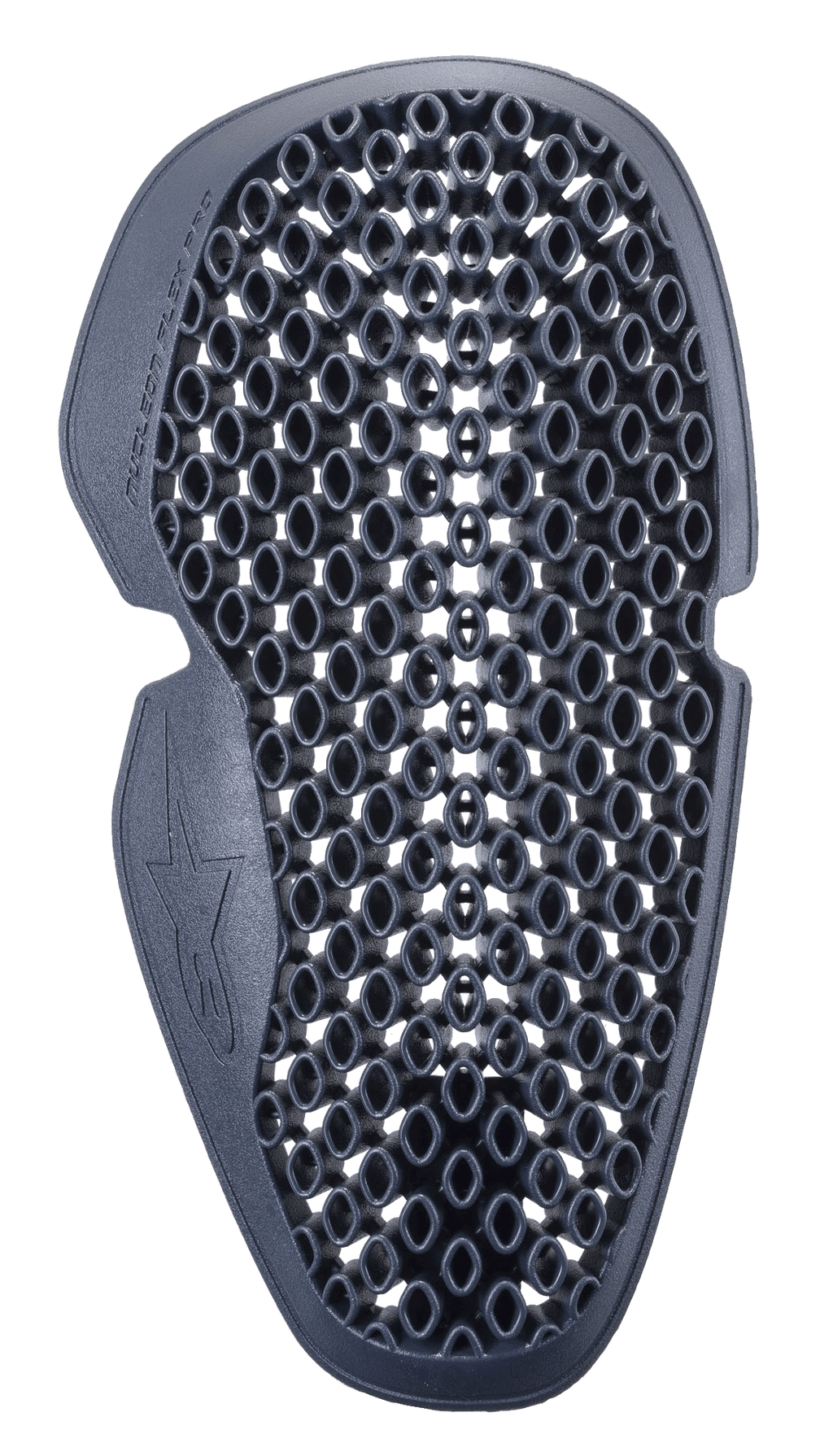 Alpinestars Nucleon Flex Pro albuebeskytter, antracitgrå, ventileret bikubeformet gitterdesign, let og fleksibel beskyttelsesindsats til motorcykeludstyr, med ergonomisk udformning og Alpinestars-logo