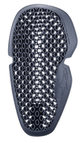 Alpinestars Nucleon Flex Pro albuebeskytter, antracitgrå, honeycomb-ventilationsmønster, kontureret ergonomisk form med præget logo, fleksibel slagbeskyttelsesindsats til motorcykeludstyr