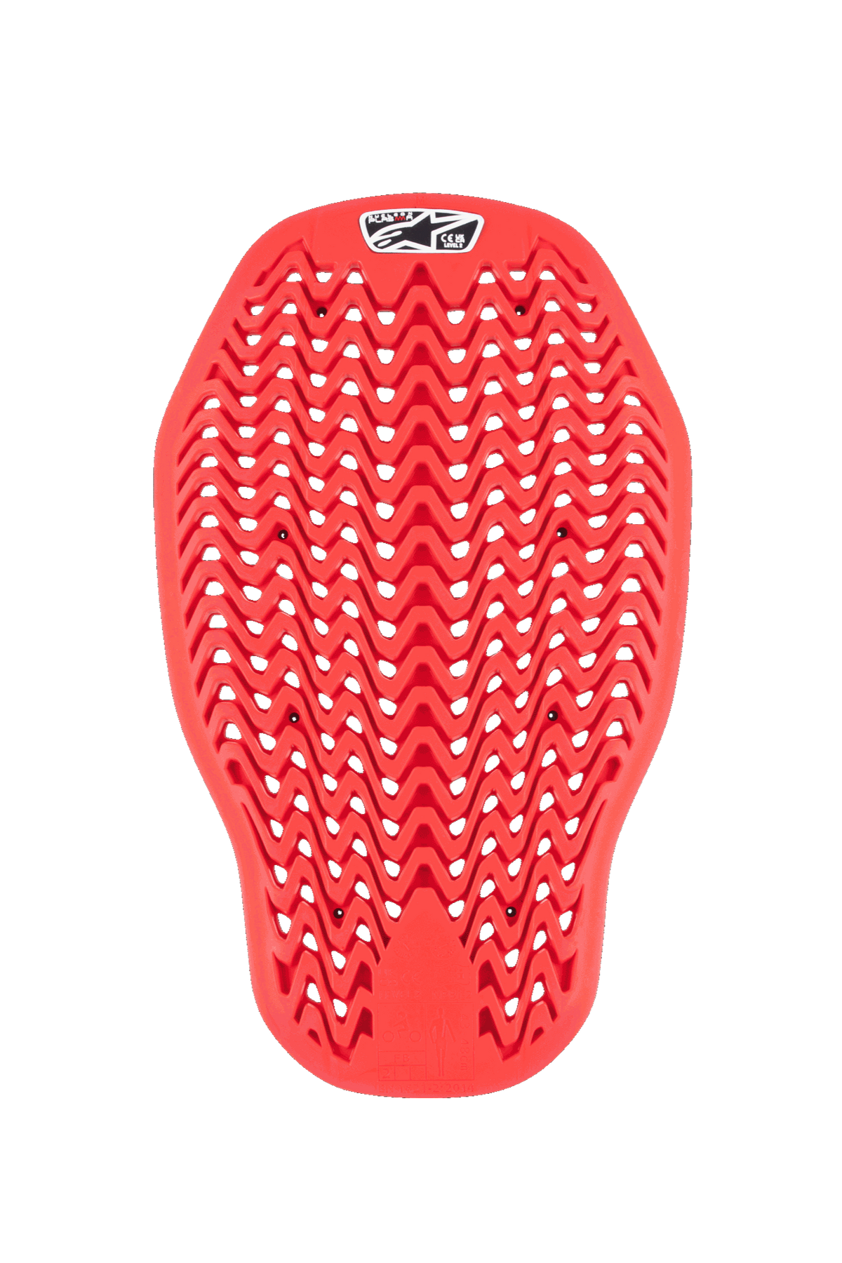 Alpinestars Nucleon Plasma rygbeskytter-indsats, motorcykel rygbeskytter, rød, fleksibelt zigzag-mesh-design med ventilationshuller, CE Level 2-certificeret stødbeskyttelse, ergonomisk indsats til kørejakker