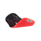 Alpinestars Nucleon Plasma Back Protector Insert, Red and Black, shown in a folded position to highlight flexibility, featuring a perforated black interior and a textured red exterior with a zig-zag pattern and white Alpinestars logo, lightweight and ventilated motorcycle protection