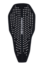 Alpinestars Nucleon Plasma Full Back Protector Insert, rygbeskytter til motorcykel, sort, med en perforeret bølgeformet tekstur til ventilation, hvidt lodret Alpinestars-logo, slankt og fleksibelt kontureret design