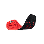 Alpinestars Nucleon Plasma Full Back Protector Insert, rød og sort, fleksibel buet position der viser det cellulære perforerede design, bølget stødabsorberende struktur, åndbart motorcykelbeskyttelsesudstyr