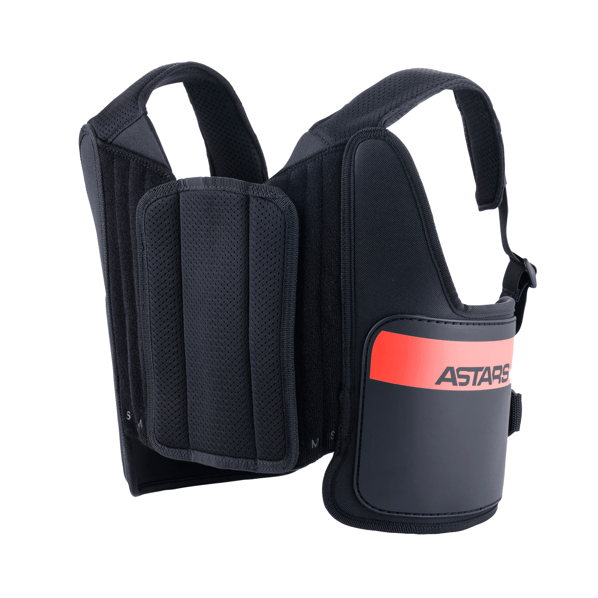 Alpinestars Bionic Rib Support, ribbenbeskytter til gokart, sort med rødt ASTARS-logo, justerbare skulderstropper i mesh, ergonomisk flerlagsdesign til stødbeskyttelse