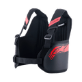 Alpinestars Bionic Rib Support, ribbensbeskytter til gokart, sort og rød, justerbare skulderstropper med spænder, ergonomisk kontureret design med rødt logo, åndbart mesh-stof til motorsportsbeskyttelse