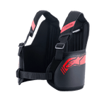 Alpinestars Bionic Rib Support, ribbensbeskytter til gokart, sort og rød, justerbare skulderstropper med spænder, ergonomisk kontureret design med rødt logo, åndbart mesh-stof til motorsportsbeskyttelse