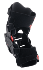 Alpinestars Youth Bionic 5S knæskinne, motocross knæbeskytter, sort og rød, med en hybrid rammekonstruktion, stabilt fire-punkts hængselsystem og justerbare velcrostropper, beskyttende og letvægtsdesign til unge off-road-kørere