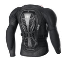 Alpinestars Youth Bionic Action V2 beskyttelsesjakke, sort, set bagfra, med tredelt Cell Technology rygbeskytter, meget ventileret mesh-stof, integreret skulder- og albuebeskyttelse, beskyttelsesudstyr til terrænkørsel for unge.