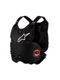 Alpinestars Bionic Action V2 brystbeskytter, sort og hvid brystbeskytter til motocross og off-road, CE-certificeret Level 1 med A-Morph teknologi, perforeret og ventileret kropsbeskyttelse.