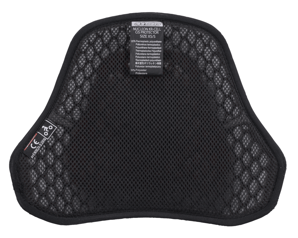 Alpinestars Nucleon KR Cell CiR-beskyttere, brystbeskytter til motorcykel, sort airmesh-interiør med bikubestruktur, CE-certificeringsmærke og blødt for for åndbarhed og komfort