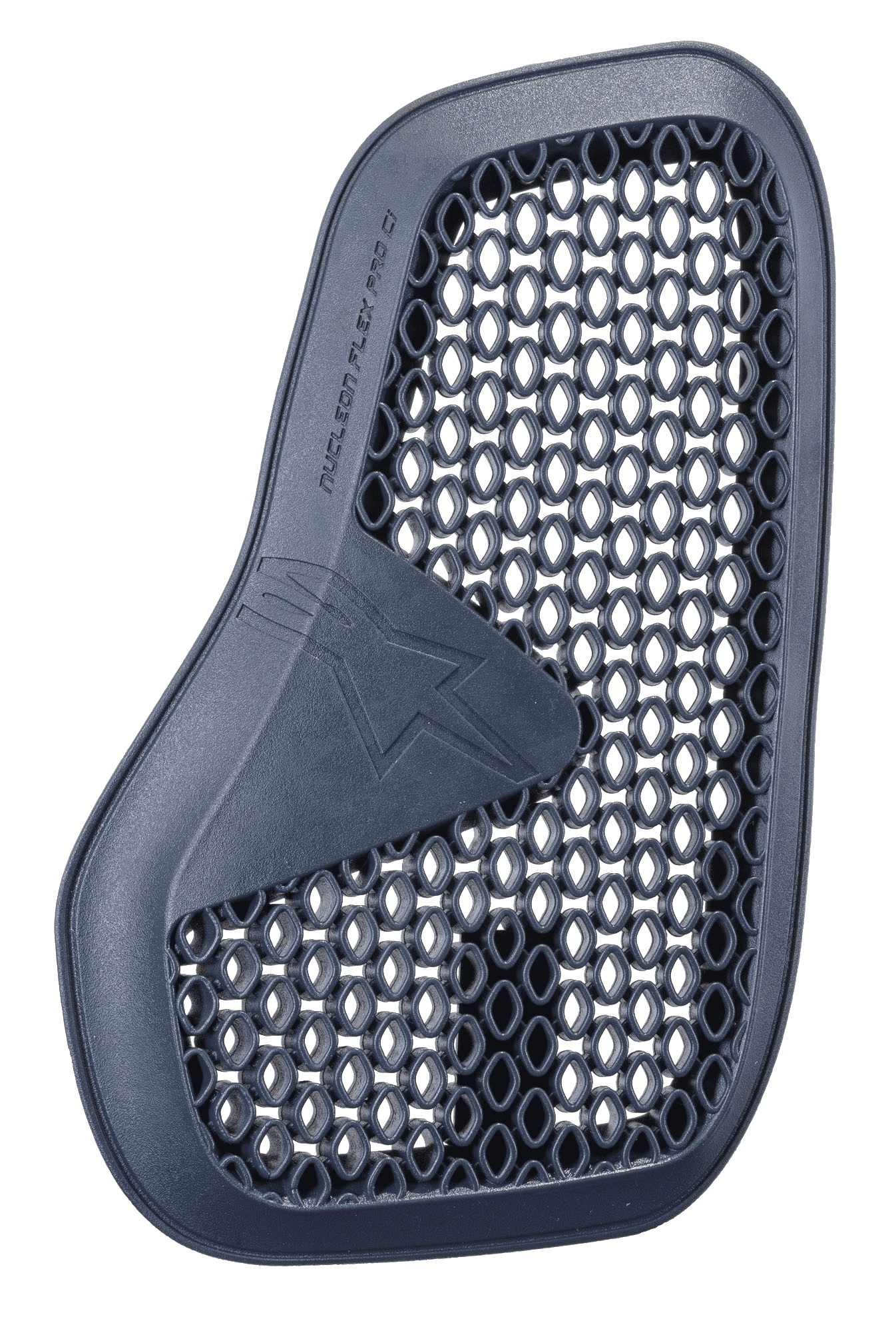 Alpinestars Nucleon Flex Pro Ci-beskytter, brystbeskytter til motorcykel, antracit, mørkegrå beskyttelsespude med honeycomb-mesh-mønster, buet ergonomisk design med præget stjernelogo, meget ventileret mikrostruktur