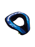 Alpinestars nakkekrave Sequence Ungdom, blå og hvid motocrossnakkebeskyttelse til børn, ergonomisk skum og CE-certificeret.