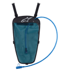 Alpinestars Hydration Pack, sort og blå, 1,5 l vandblære i mesh-lomme, blåt drikkerør med mundstykke, hvidt Astar-logo, justerbare stropper til integration med jakke, designet til off-road- og adventure-kørsel