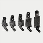 Alpinestars BNS Size Adapter Kit, tilbehør til hjelm og nakkestøtte, fem sorte plastikadapterkomponenter i forskellige størrelser, modulært design til justering af pasform med monteringshuller og tekstureret branding, ensfarvet sort