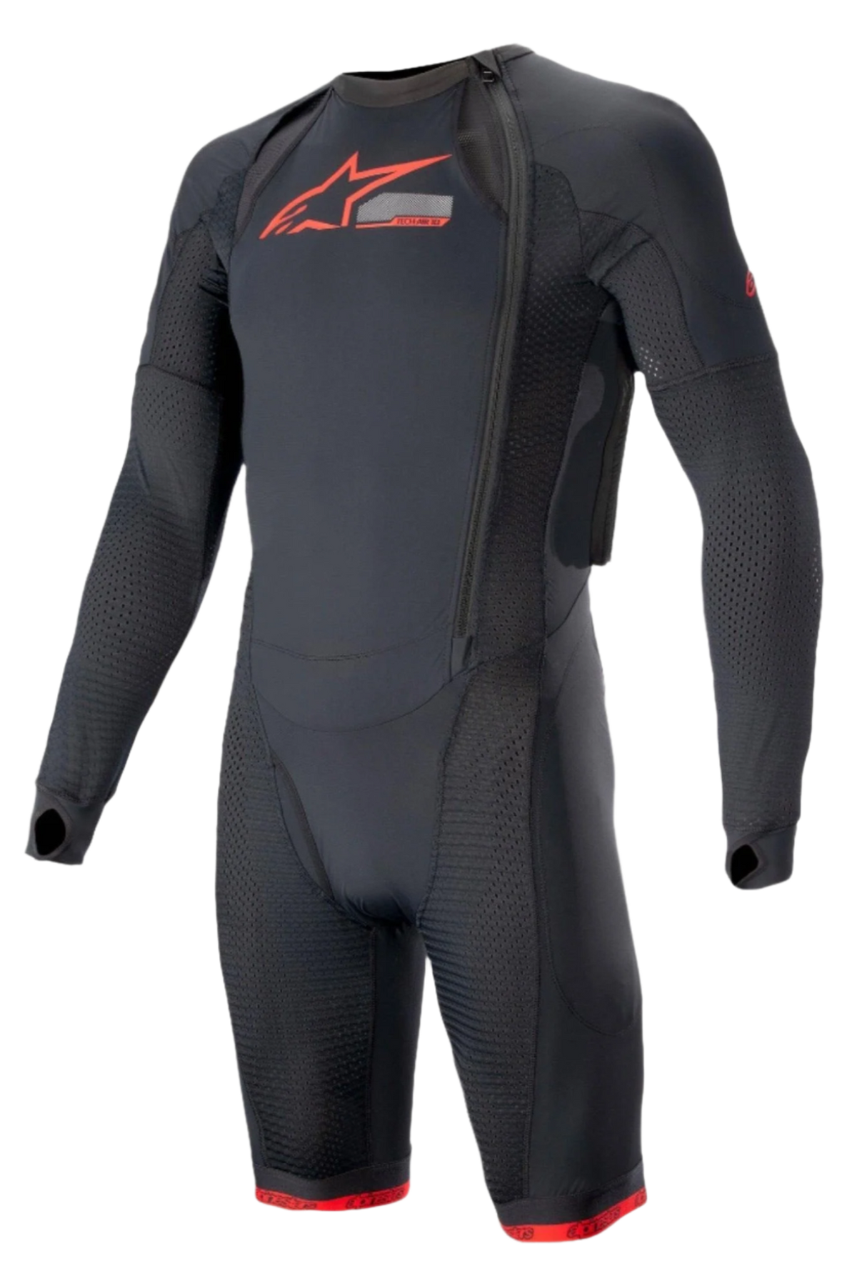 Alpinestars Tech-Air System teknisk lag, herre-motorcykelunderdragt til racing, sort og rød, åndbart mesh og kompressionspasform