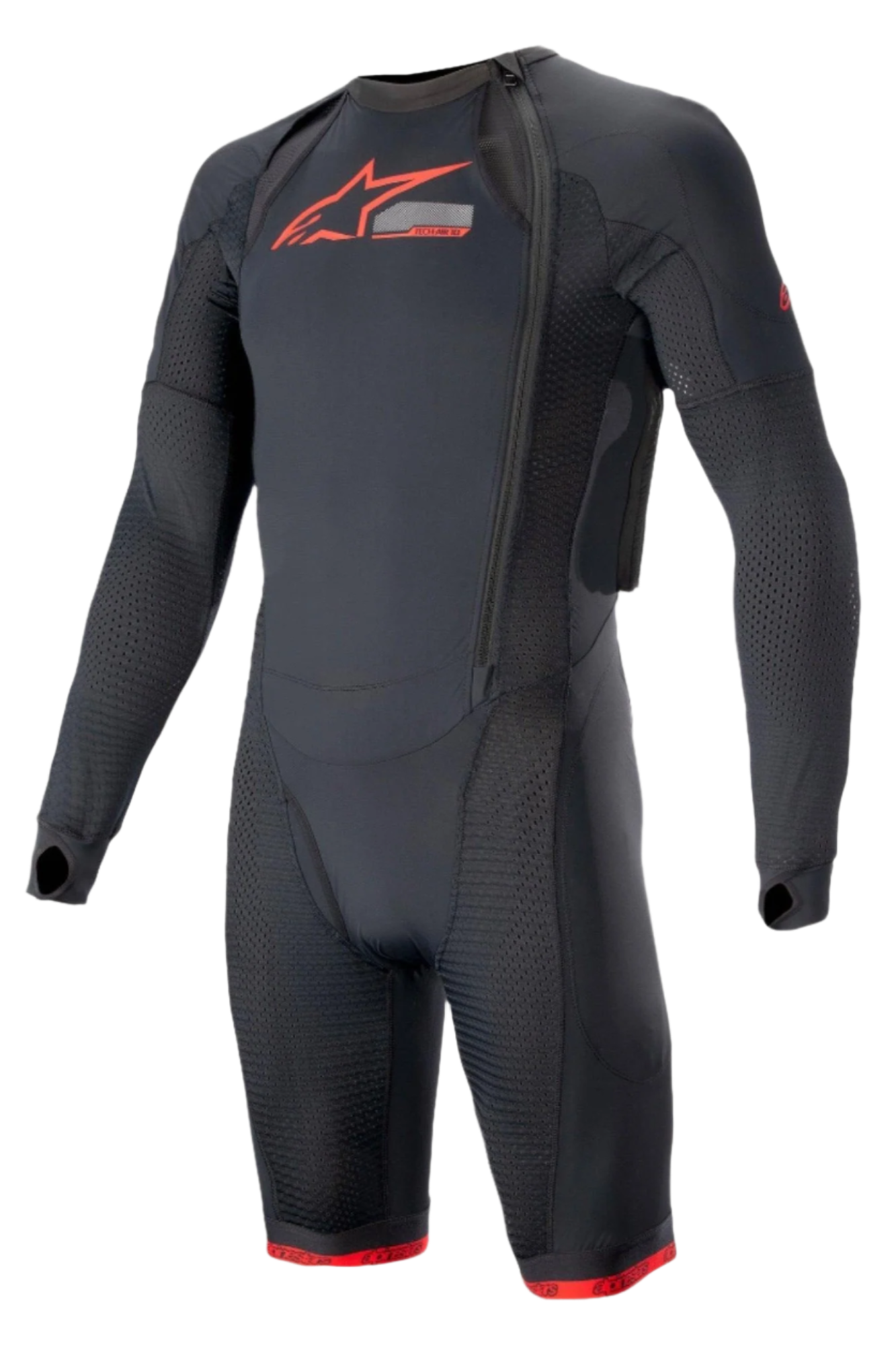 Alpinestars Tech-Air System teknisk lag, herre-motorcykelunderdragt til racing, sort og rød, åndbart mesh og kompressionspasform