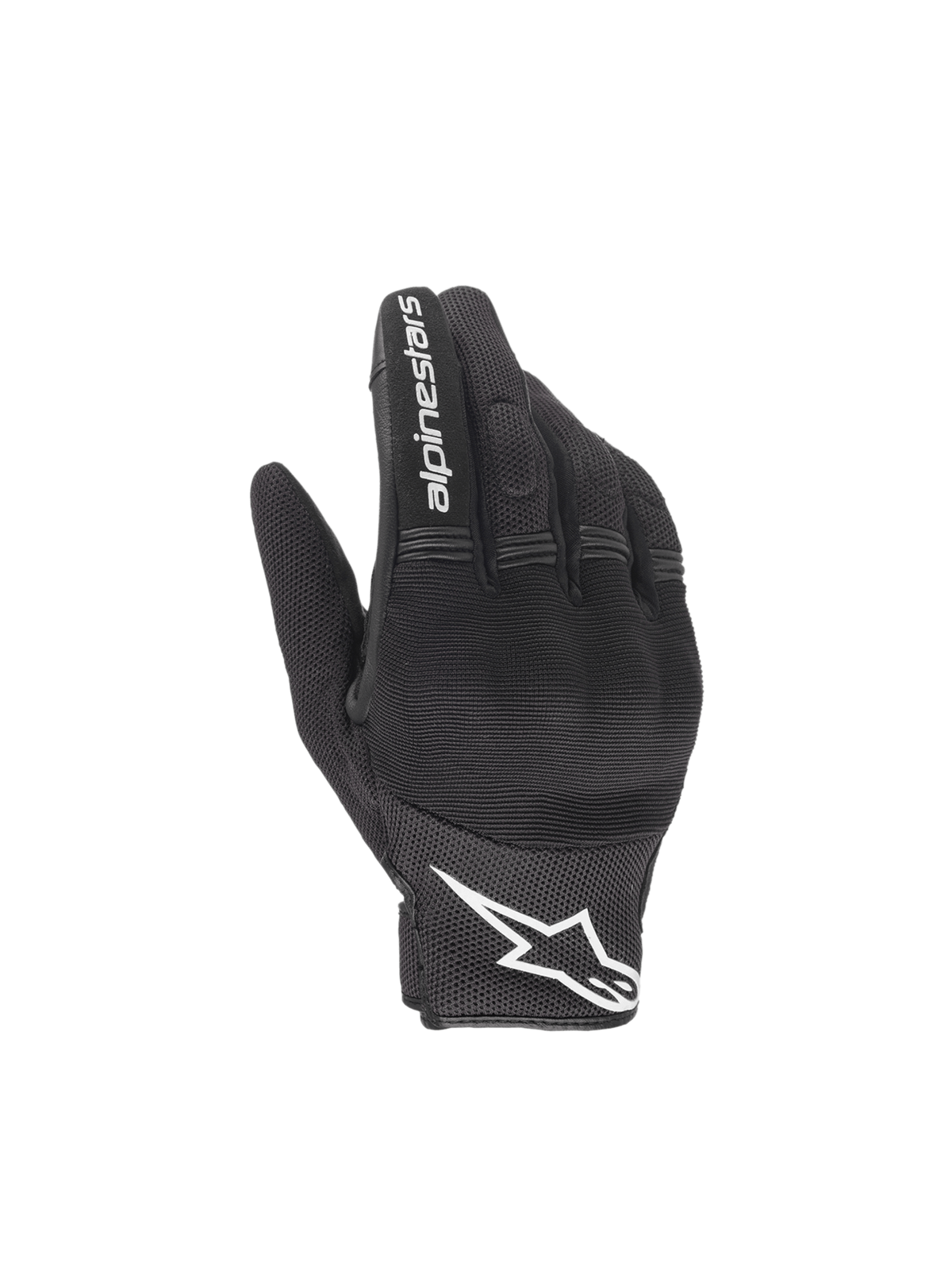 Alpinestars Copper handsker, urban motorcykelhandsker til herrer, sort og hvid, tekstilmesh med hård knobeskyttelse.