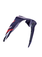 Alpinestars Supertech R10 Flyte Standard Spoiler, hjelmtilbehør, lilla og rød blank, aerodynamisk buet design med rød og hvid grafik, blank finish, officiel reservedel