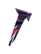 Alpinestars Supertech R10 Flyte Standard Spoiler, hjelmtilbehør, lilla-rød blank med rød og hvid grafik, strømlinet aerodynamisk reservedel til racerhjelme, højglans finish