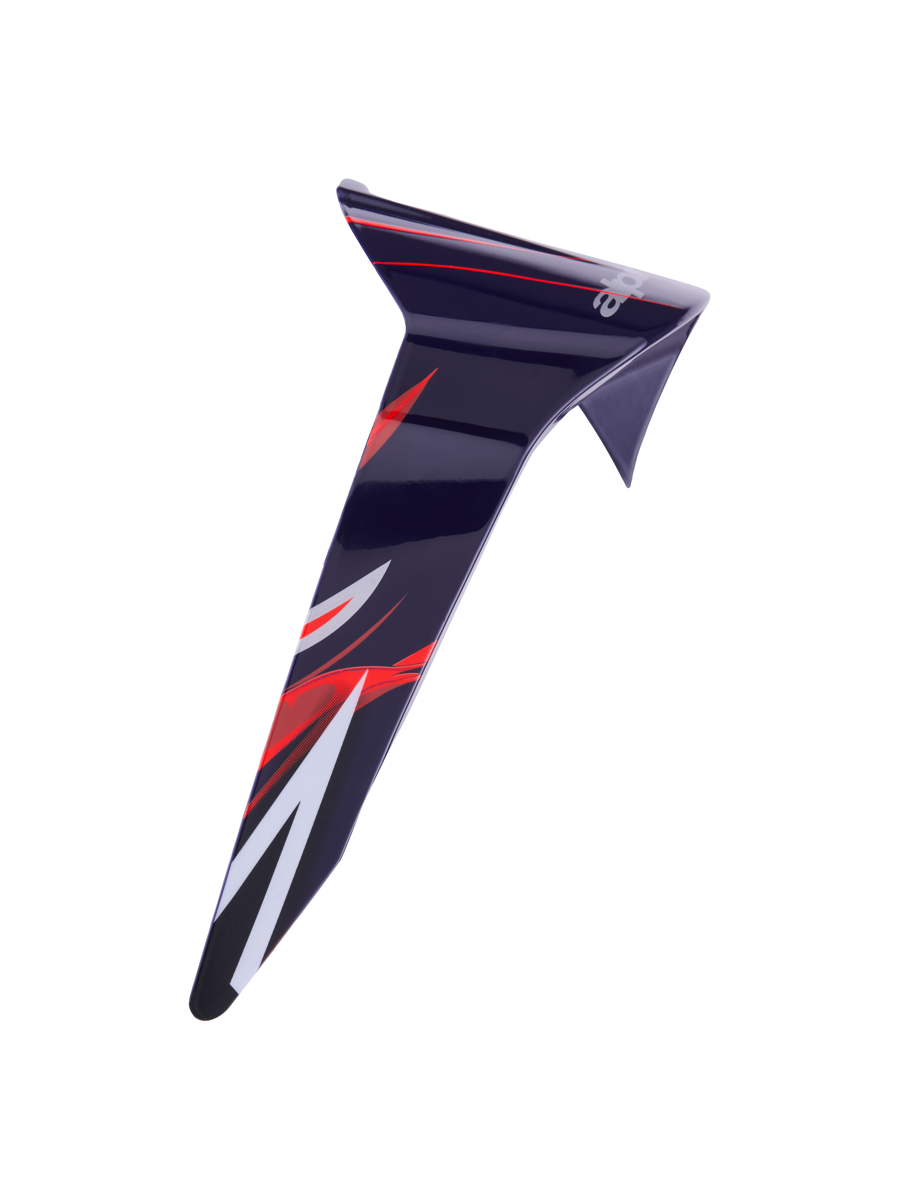 Alpinestars Supertech R10 Flyte Standard Spoiler, hjelmtilbehør, lilla-rød blank med rød og hvid grafik, strømlinet aerodynamisk reservedel til racerhjelme, højglans finish