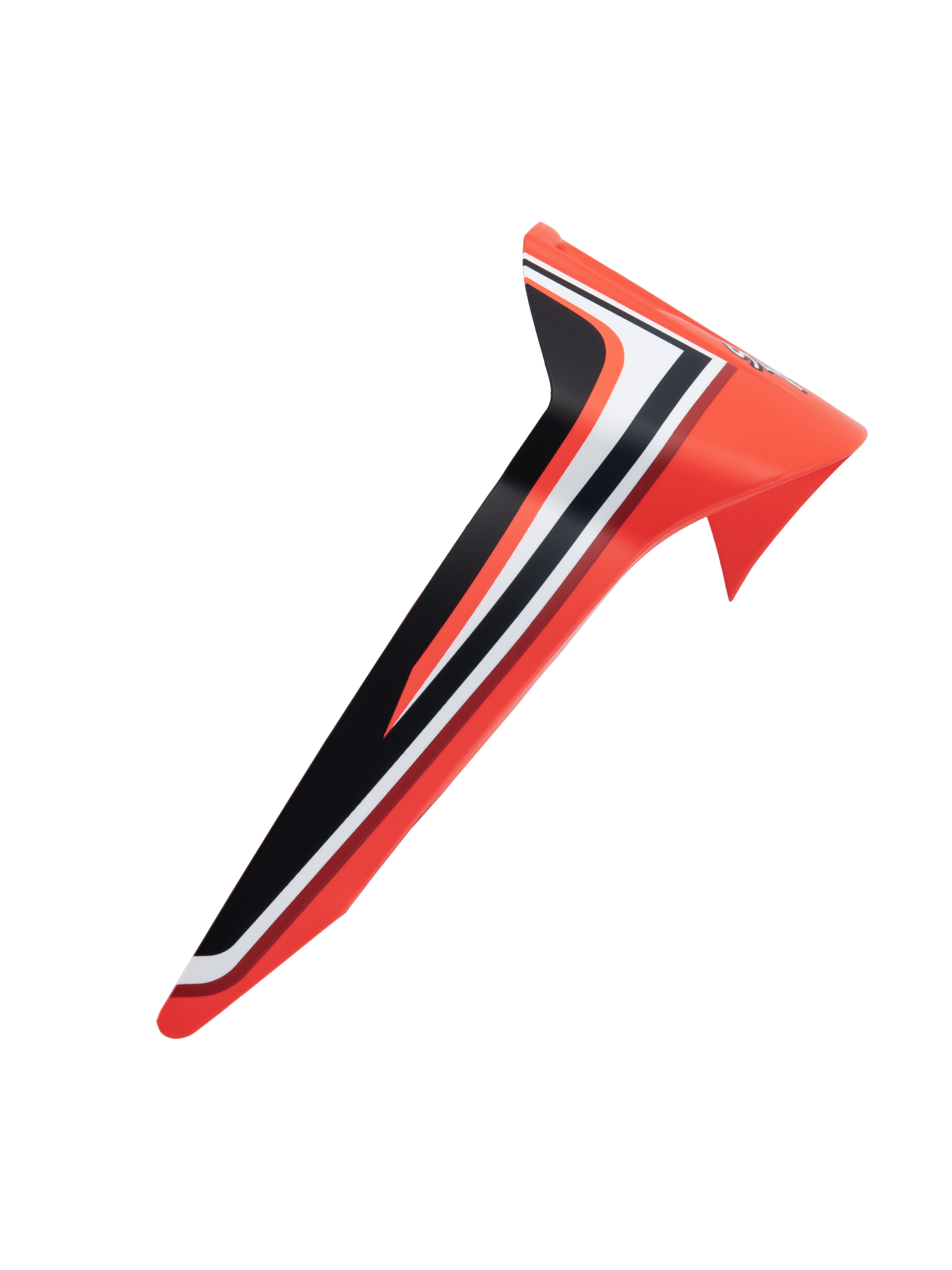 Alpinestars Supertech R10 Miller Standard Limited Edition Spoiler, aerodynamisk bagspoiler til motorcykelhjelm, rød med sorte og hvide striber, strømlinet racerdesign, udskiftningstilbehør til S-R10 hjelme