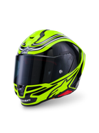 Alpinestars S-R7 Zeal Helmet, Full Face Motorcycle Racing Helmet, ECE 22.06 Certified, Yellow Fluo, Black and White, Carbon construction