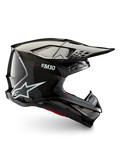 Alpinestars Supertech M10 Solid motocrosshjelm, sort blank kulfiber, sideprofil med kulfiberskal, skyggevisir og ventilationsporte til off-road-kørsel