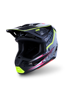 Alpinestars S-M7 Blaster Motocross Helmet, black and gray with fluorescent yellow, composite shell, ECE 22.06 certified.