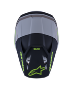 Alpinestars S-M3 Radium-hjelm, motocross-hjelm, grøn, sort og gul fluo mat, mat finish med flere ventilationsåbninger, strømlinet aerodynamisk design med integreret visir, specialiseret beskyttende hovedbeklædning til off-road og MX-racing