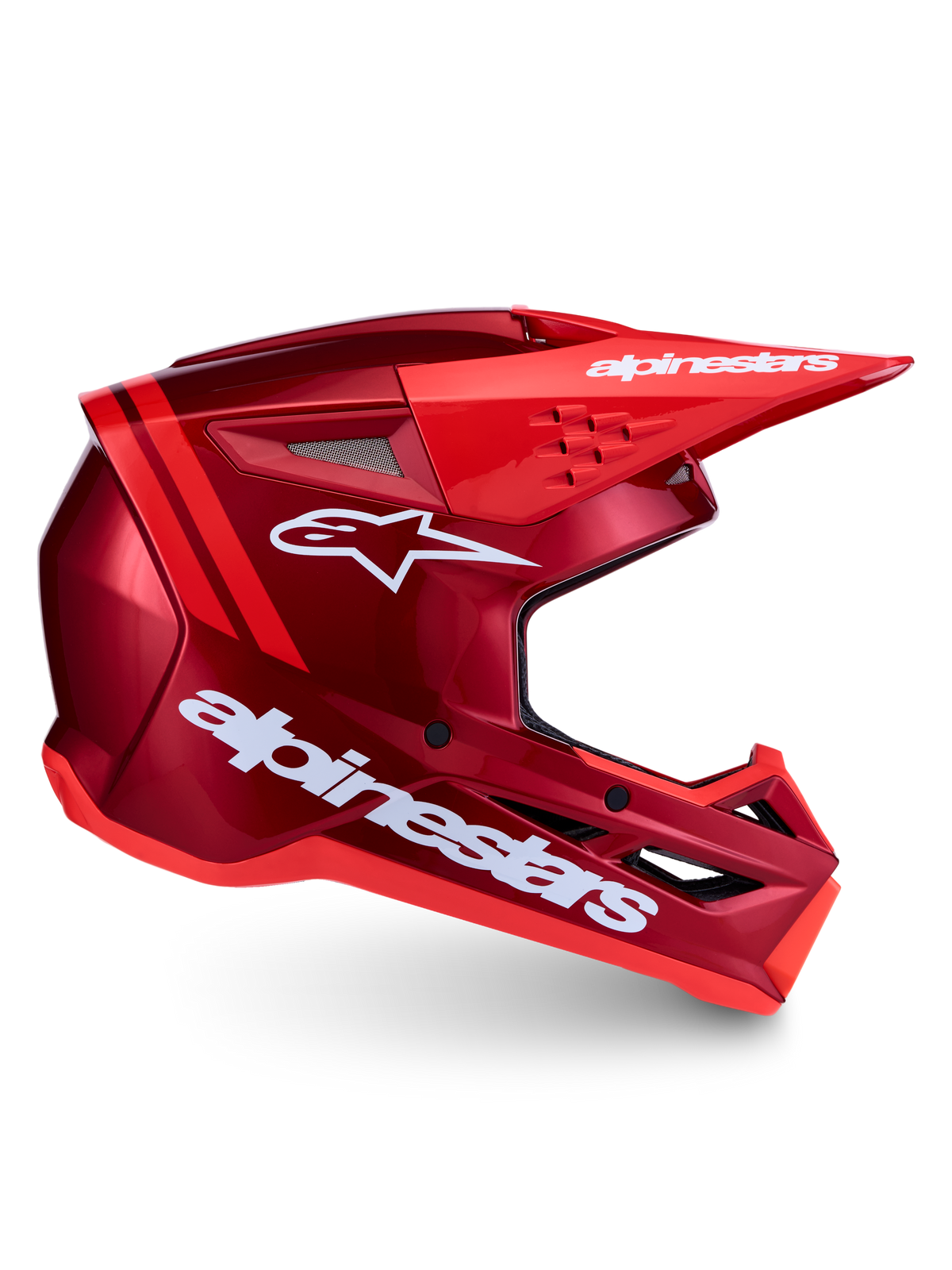 Alpinestars SM3 Radium hjelm ECE06, rød og hvid motocrosshjelm med avanceret ventilation og stødabsorbering