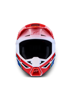 Alpinestars SM3 Falcon hjelm ECE06, rød og hvid motocrosshjelm, letvægts termo-injiceret skal, ECE 22.06-certificeret.
