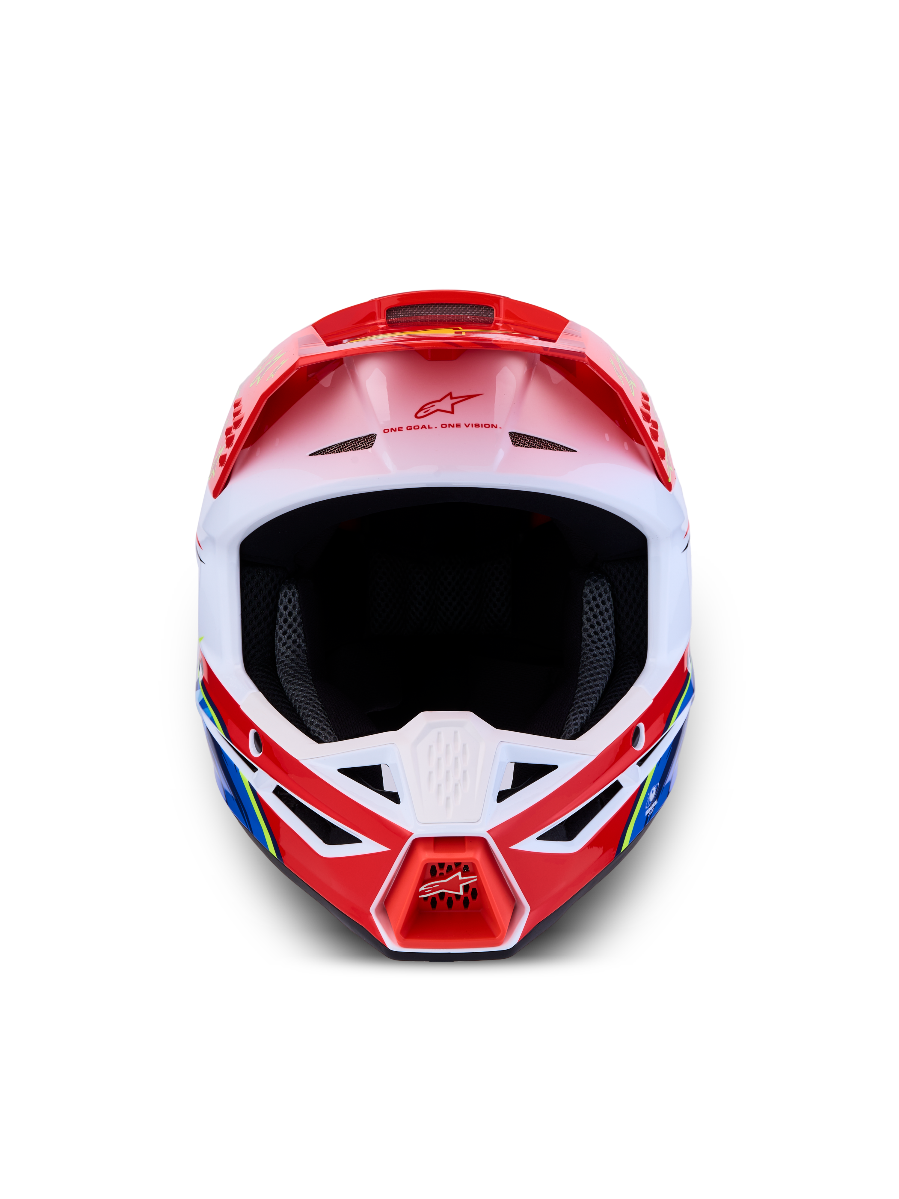 Alpinestars SM3 Falcon hjelm ECE06, rød og hvid motocrosshjelm, letvægts termo-injiceret skal, ECE 22.06-certificeret.