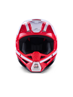 Alpinestars S-M3 Heat hjelm, motocrosshjelm til off-road, rød og hvid, ECE 22.06-certificeret, detaljeret frontvisning.