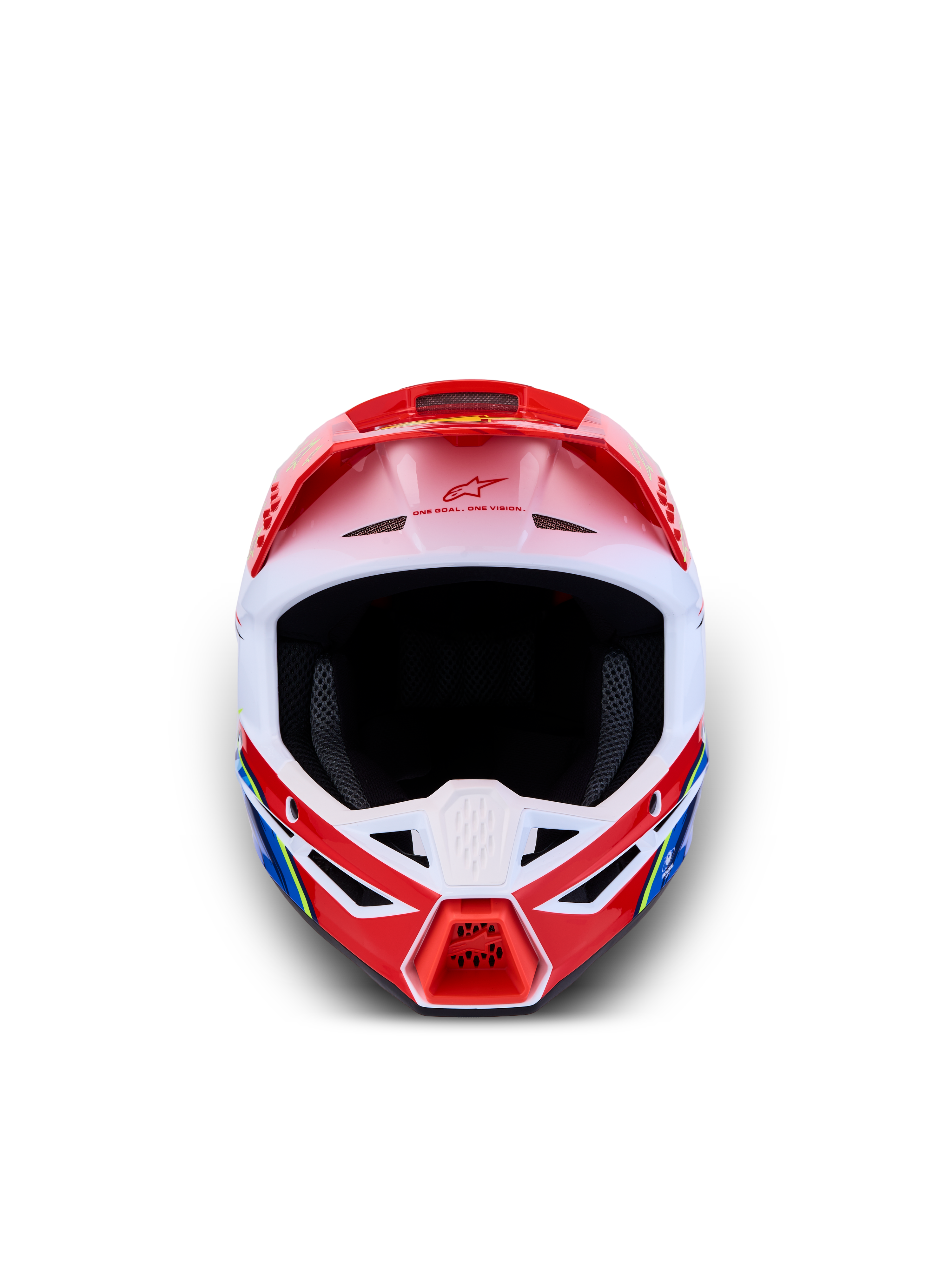 Alpinestars SM3 Youth Falcon Helmet, red and white off-road helmet with ECE 2206 certification for motocross racing.
