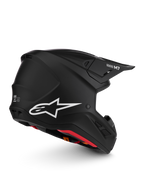 Alpinestars S-M7 Solid Helmet ECE06, matte black motocross racing helmet with white star logo and aerodynamic design.