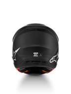 Alpinestars S-M7 Solid Helmet ECE06, Rear View, Matte Black Motocross Helmet, Size M, ECE 22.06 Certified.