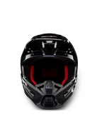 Alpinestars S-M5 Corp motocrosshjelm i mørkegrå blank finish med rødt interiør, ECE 22.06-certificeret beskyttelse.