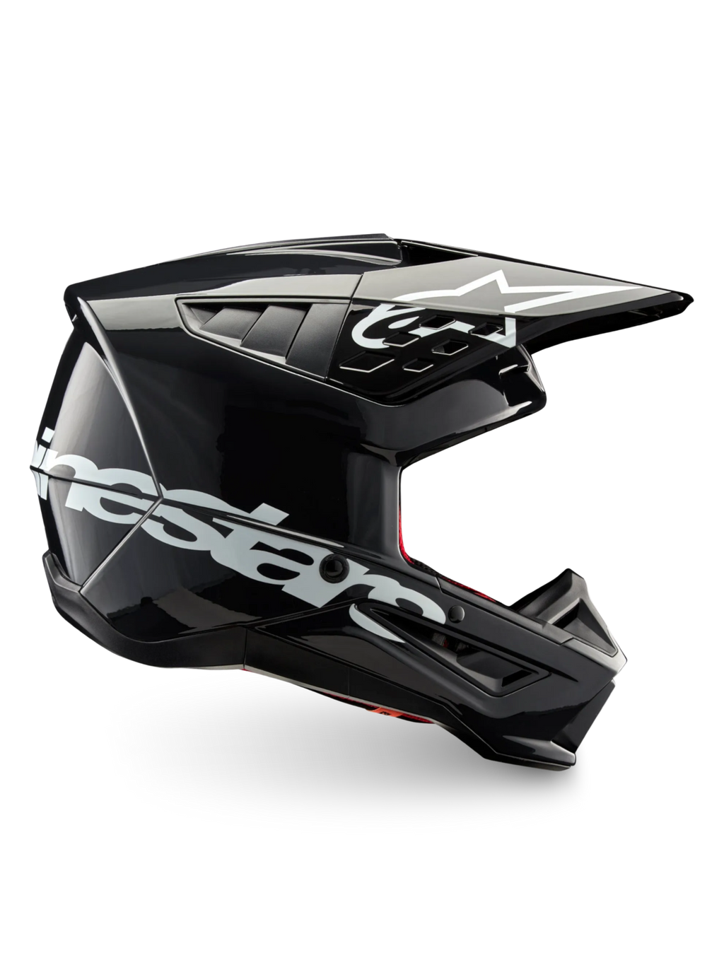 Alpinestars S-M5 Corp hjelm, motocrosshjelm til off-road kørsel, mørkegrå blank med hvidt logo, ECE 22.06-certificeret, letvægts termoplastskal.
