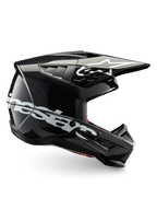 Alpinestars S-M5 Corp hjelm, motocrosshjelm til off-road kørsel, mørkegrå blank med hvidt logo, ECE 22.06-certificeret, letvægts termoplastskal.