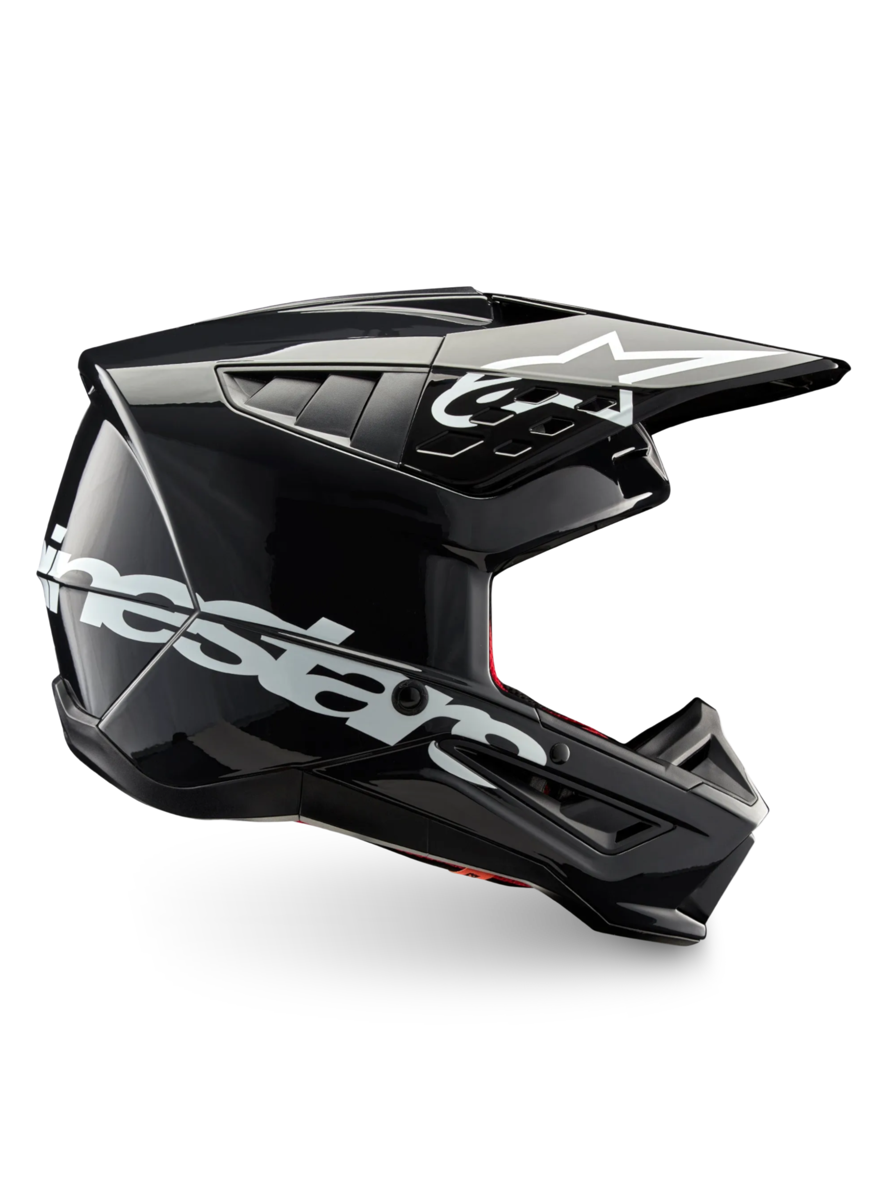 Alpinestars S-M5 Corp hjelm, motocrosshjelm til off-road kørsel, mørkegrå blank med hvidt logo, ECE 22.06-certificeret, letvægts termoplastskal.