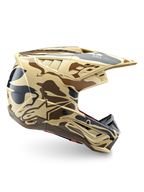 Alpinestars S-M5 Mineral motocrosshjelm, brun og tan camouflage, ECE 22.06 certificeret off-road hovedbeskyttelse.