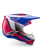 Alpinestars S-M5 Sail hjelm, ECE 22.06-certificeret motocrosshjelm i hvid, pink og blå med blank finish, letvægts beskyttelse til off-road og MX-kørsel