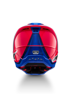 Alpinestars S-M5 Sail hjelm, motocrossracing, diva pink og emaljeblå, ECE 22.06-certificeret, set bagfra med ventilation.