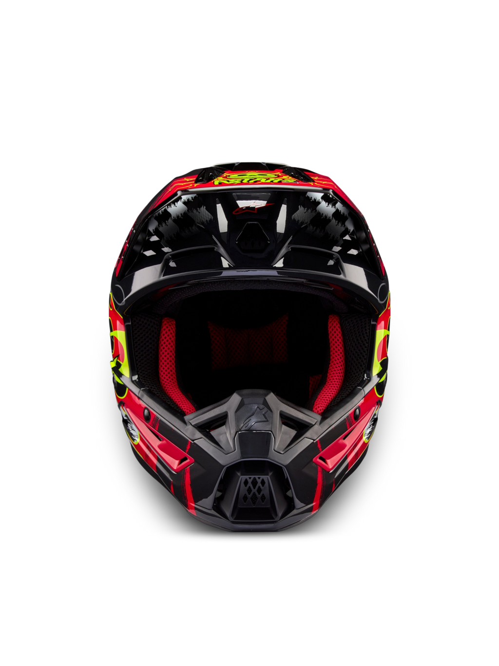 Alpinestars S-M5 Rash hjelm ECE 22.06, ventileret motocrosshjelm, mørkegrå og lys rød blank finish, slagfast termoplast.