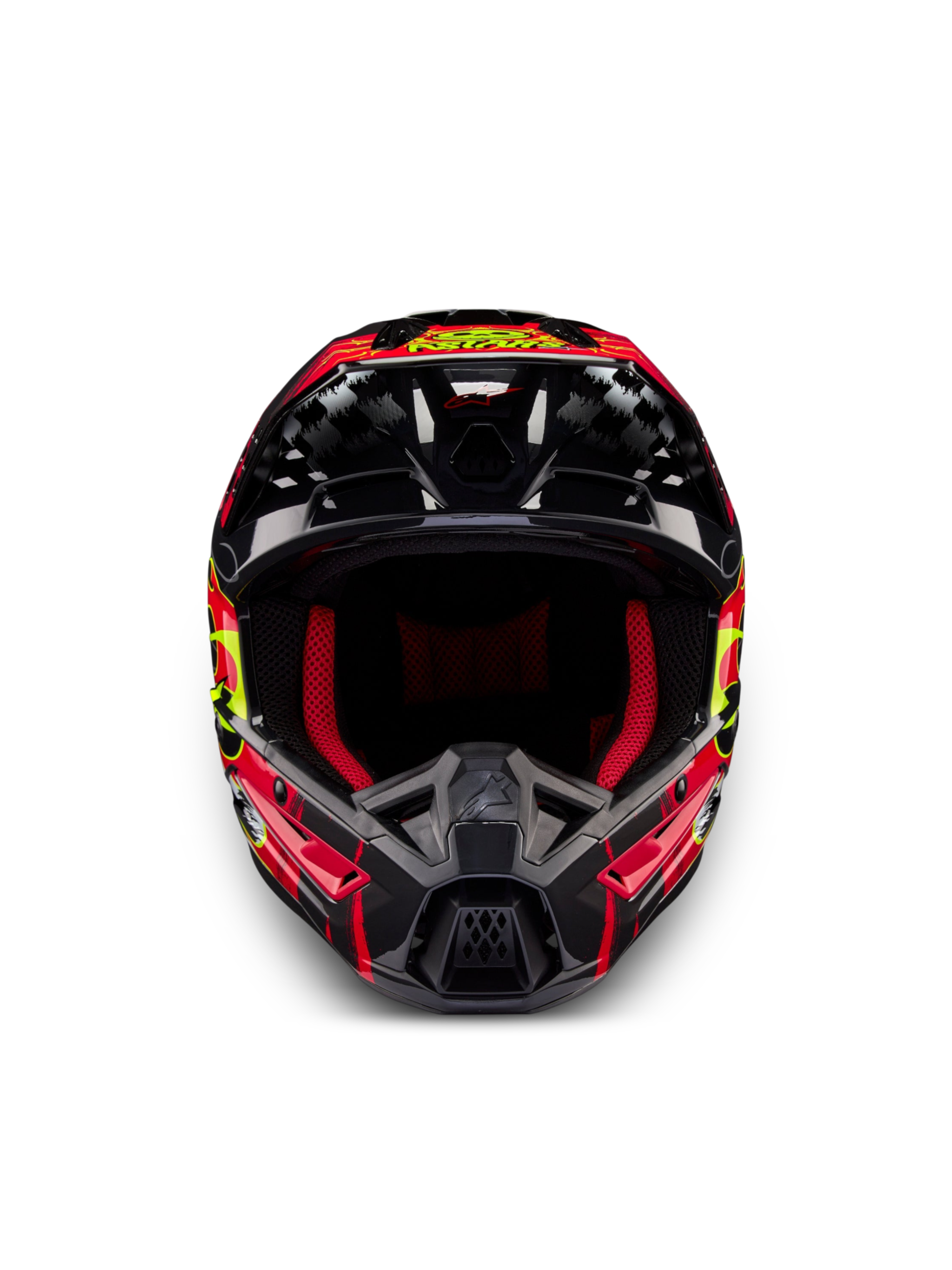 Alpinestars S-M5 Rash hjelm ECE 22.06, ventileret motocrosshjelm, mørkegrå og lys rød blank finish, slagfast termoplast.