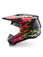 Alpinestars S-M5 Rash hjelm, mørkegrå og lys rød motocrosshjelm, ECE 22.06-certificeret, letvægts termoplastskal