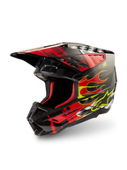 Alpinestars S-M5 Rash hjelm, ECE 22.06 motocrosshjelm, mørkgrå og lys rød blank, letvægts off-road beskyttelse.